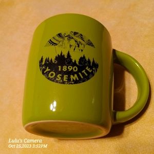 Yosemite coffee mug ceramic green black white